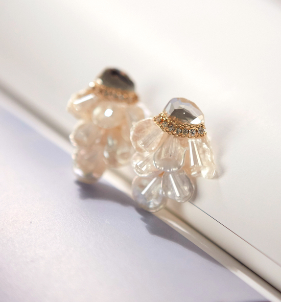 Freshwater pearl wedding earrings silver fancy fem