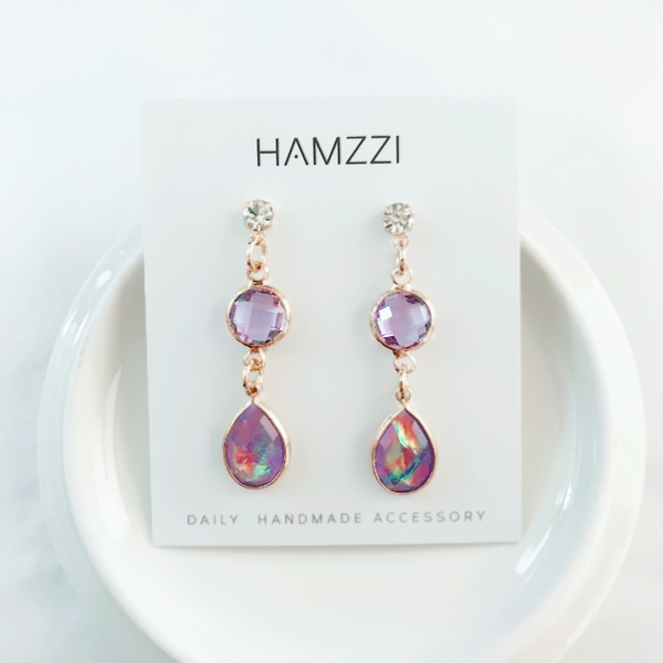 Violet earrings and earrings invisible gift annive