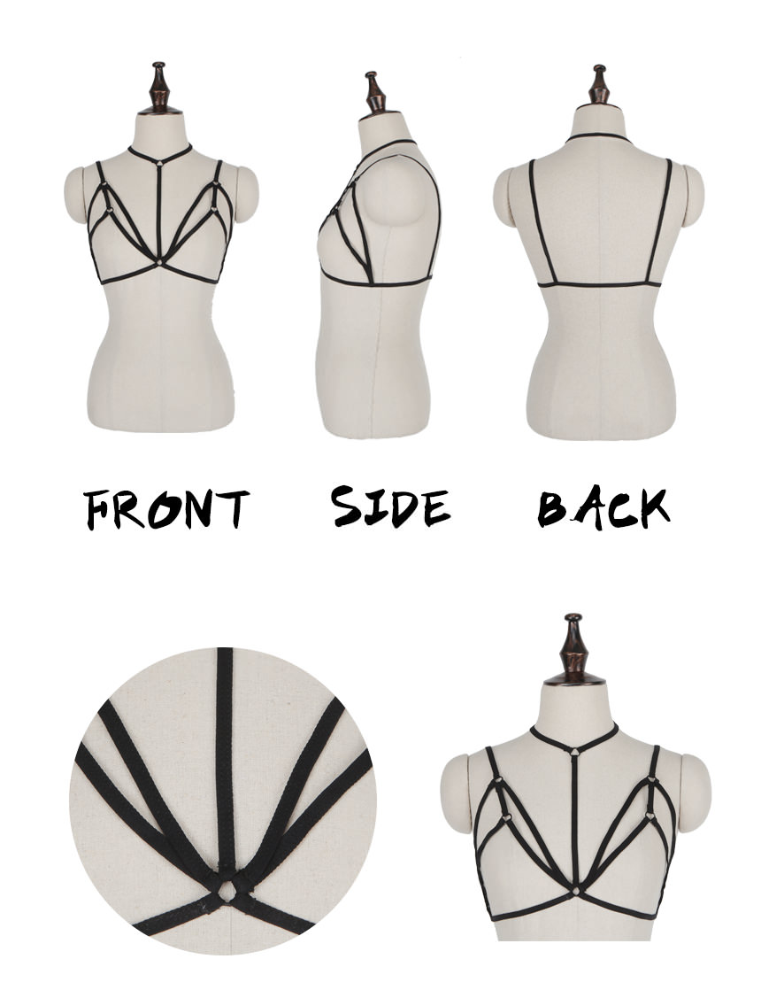 Strap Bra straps pearl choker resin Cubic Heart IU