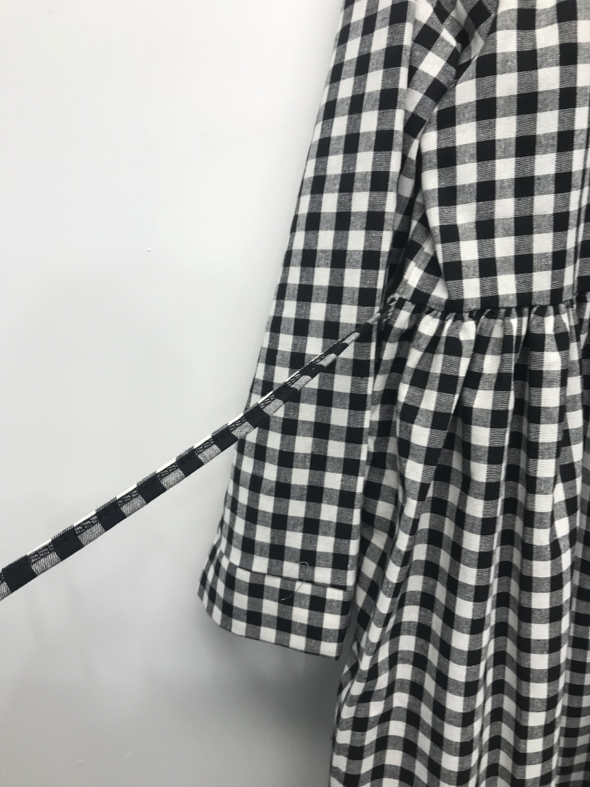 Flare check dress