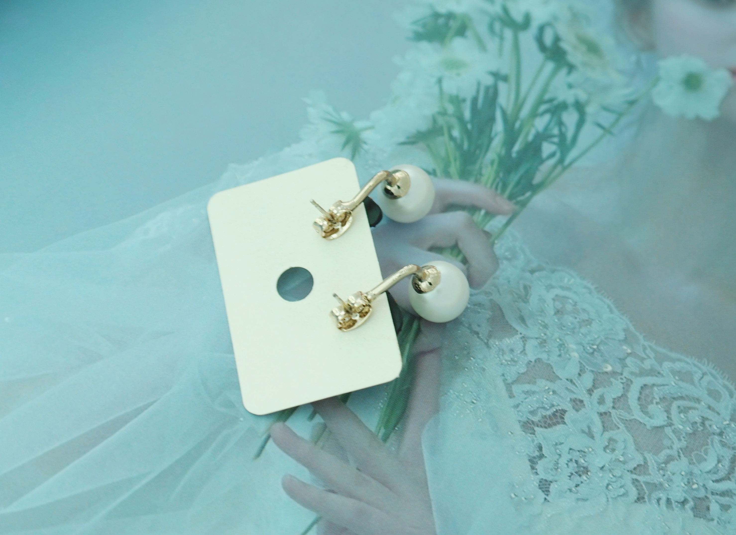 Black Swan Two-Way Pearl Earrings Gilded Wedding F