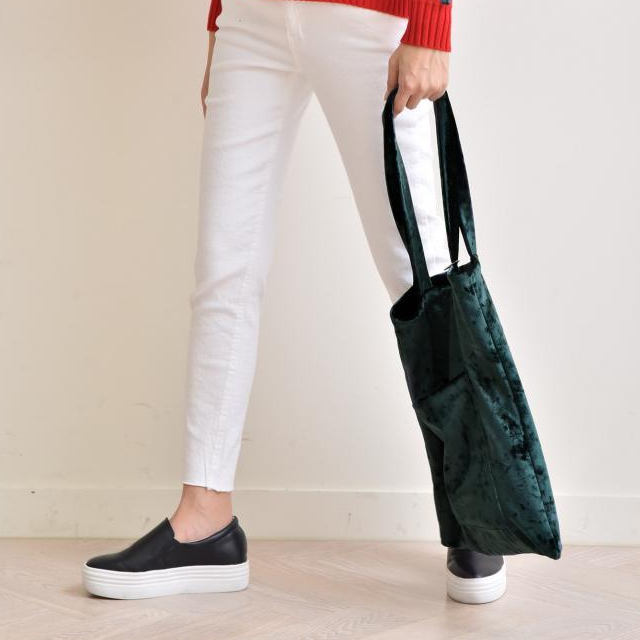 TOTE ECO SHOPPING TRAVEL Green Velor Eco Bag Black