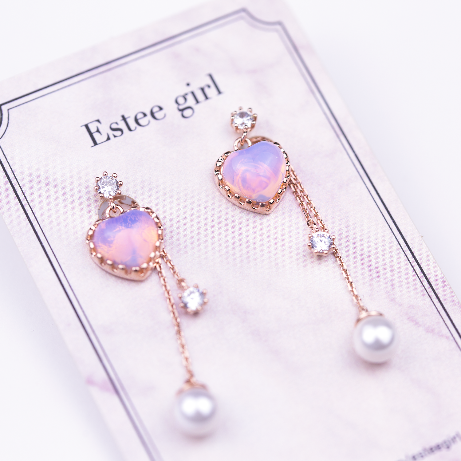 Heart Moonstone Drop Earring Cubic Sailor Door 20 