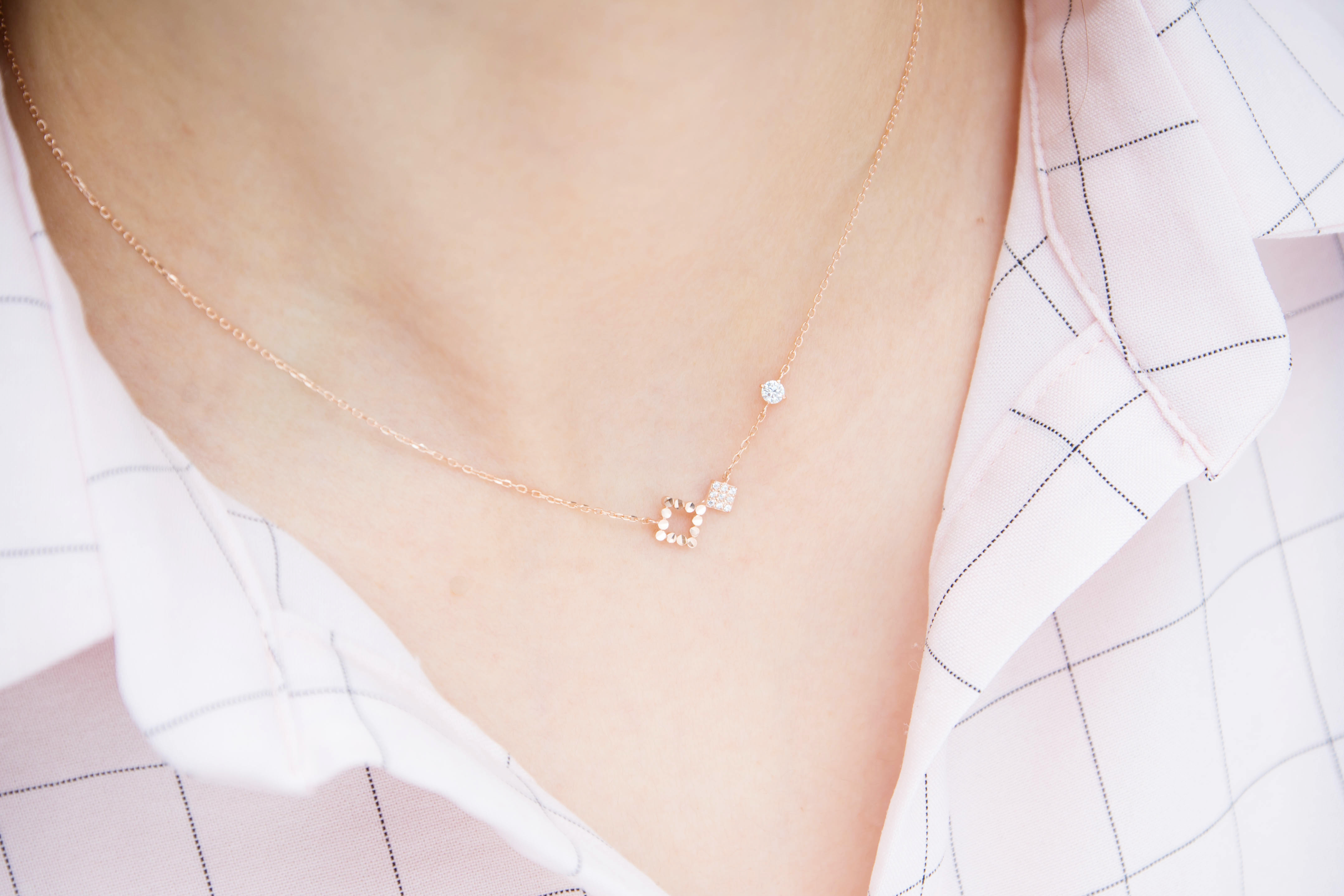 14k Square Necklace 14K Women 20s Simple 14k Anniv