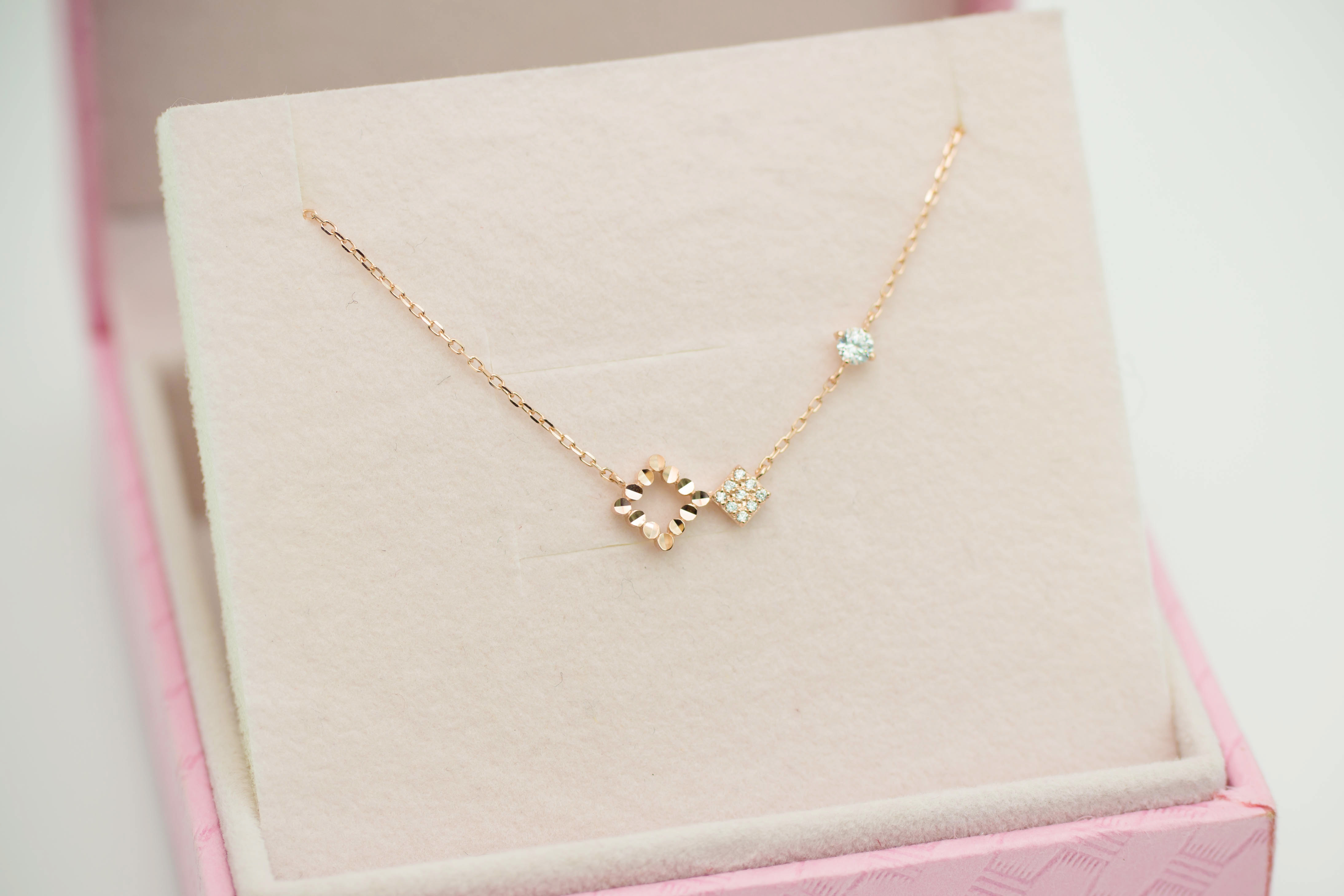 14k Square Necklace 14K Women 20s Simple 14k Anniv