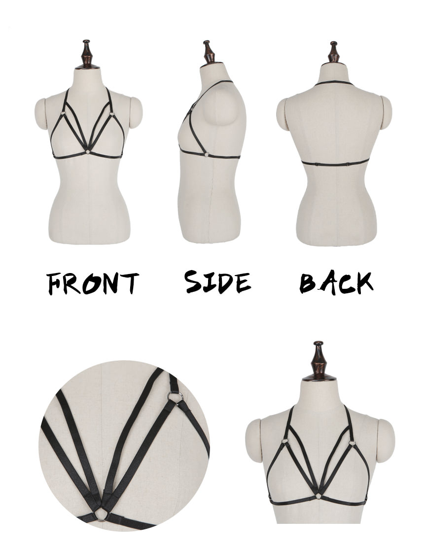 Strap Bra straps pearl choker resin Cubic Heart IU