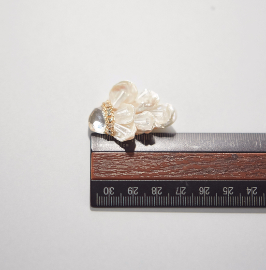 Freshwater pearl wedding earrings silver fancy fem