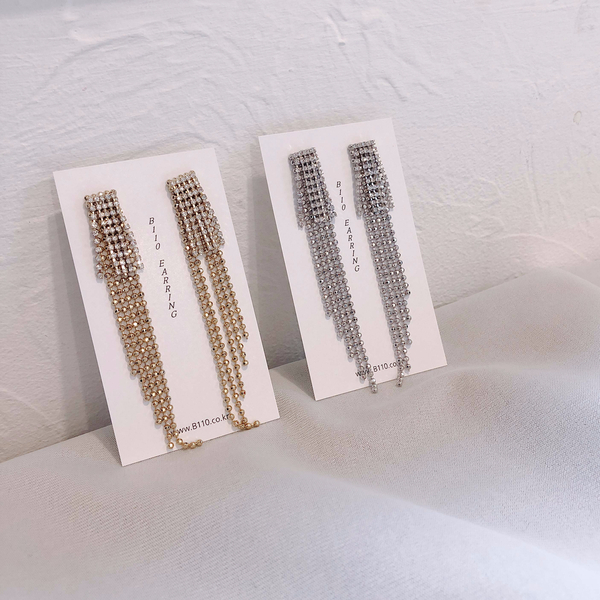 Blanche Bold Long Drop Earrings 2color Unusual Spe