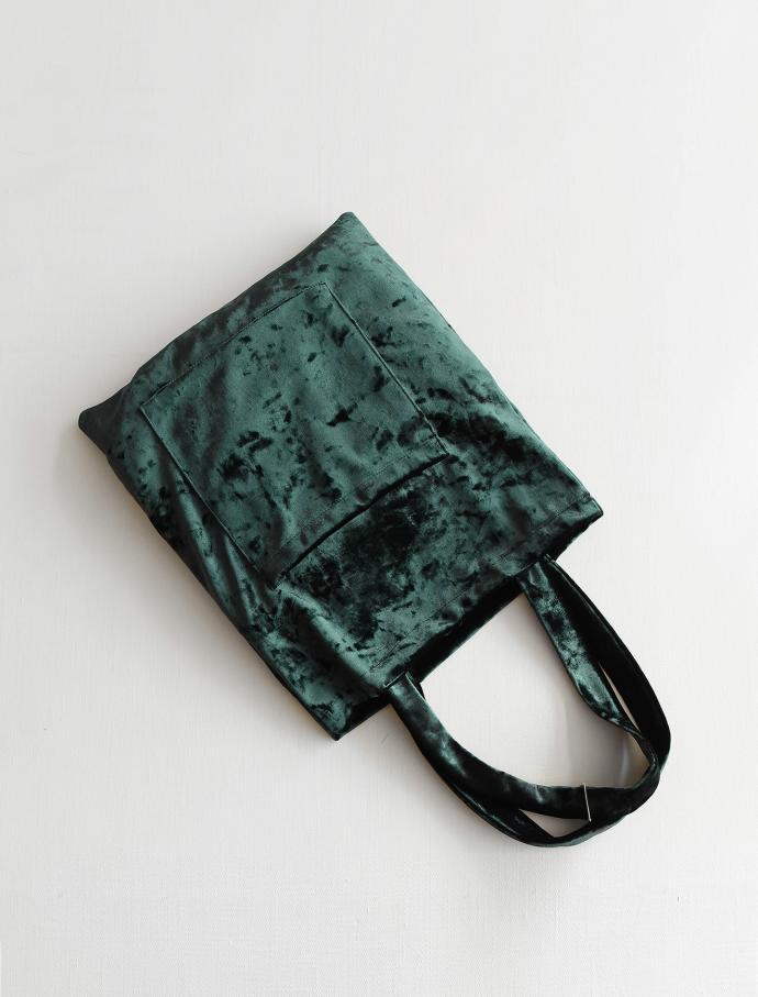 TOTE ECO SHOPPING TRAVEL Green Velor Eco Bag Black