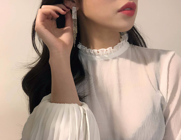 Blanche Bold Long Drop Earrings 2color Unusual Spe