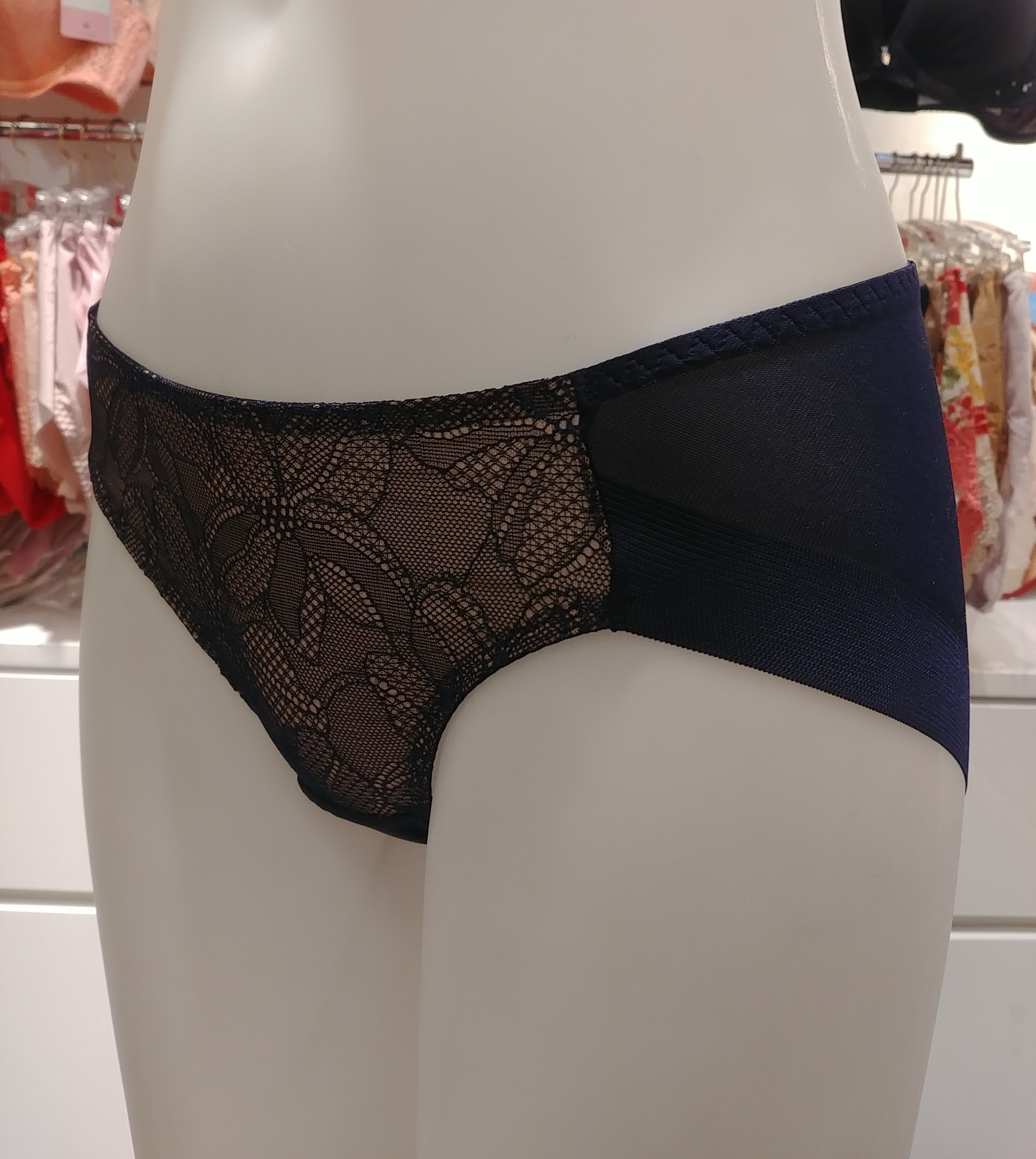 Triumph Navy Solid front side panel wing bra NY TW