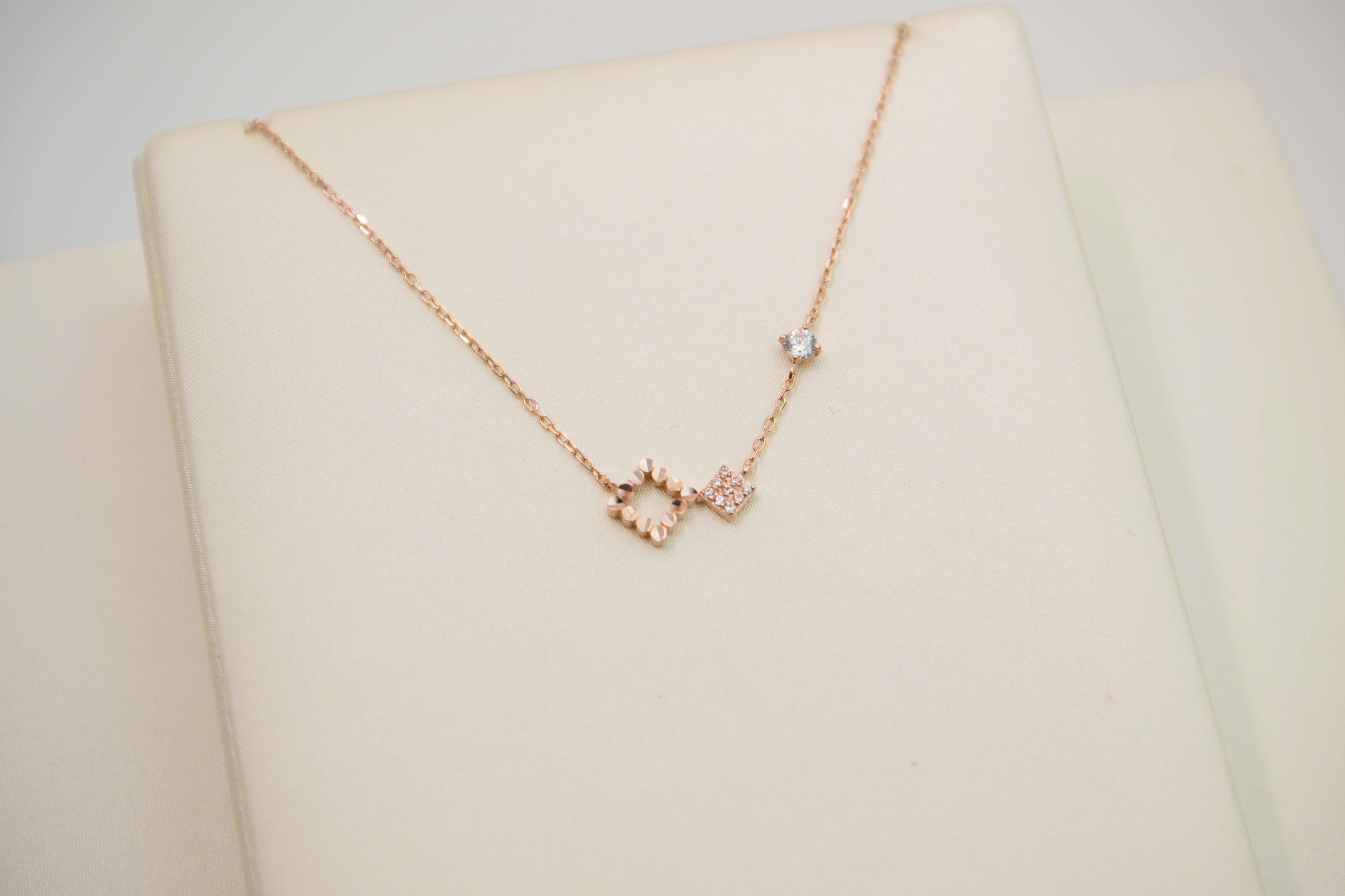 14k Square Necklace 14K Women 20s Simple 14k Anniv