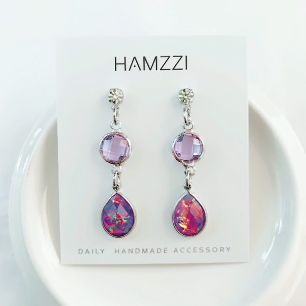 Violet earrings and earrings invisible gift annive