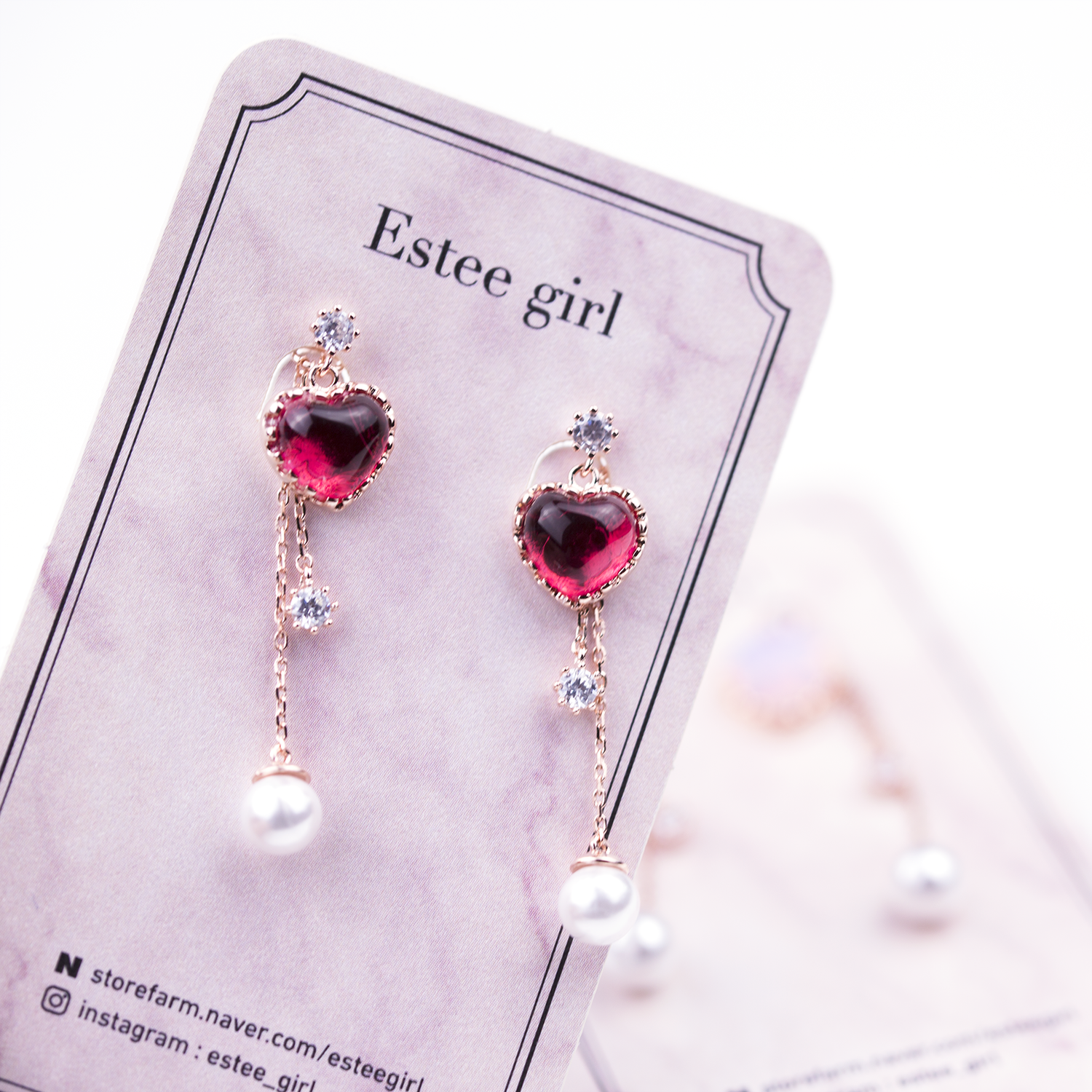 Heart Moonstone Drop Earring Cubic Sailor Door 20 