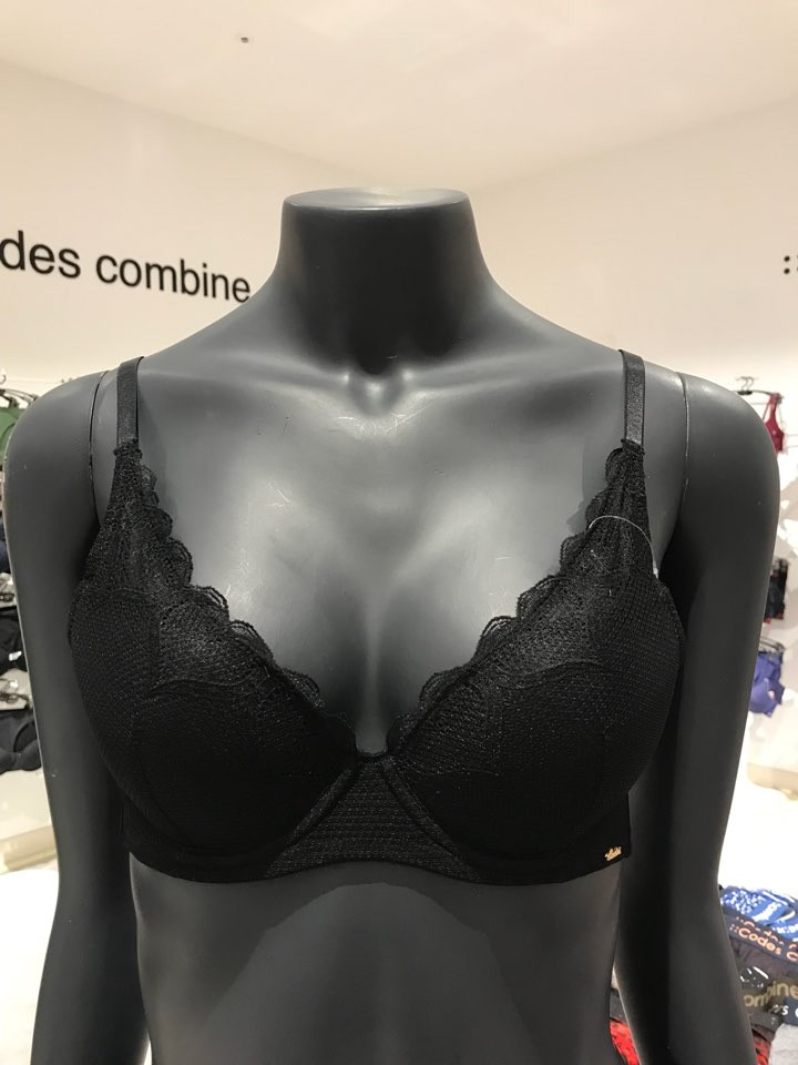 Corde combine innerwear black lace bra panties SET