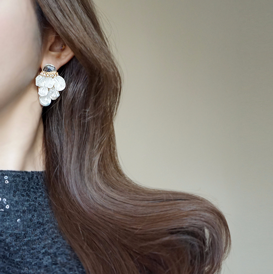 Freshwater pearl wedding earrings silver fancy fem