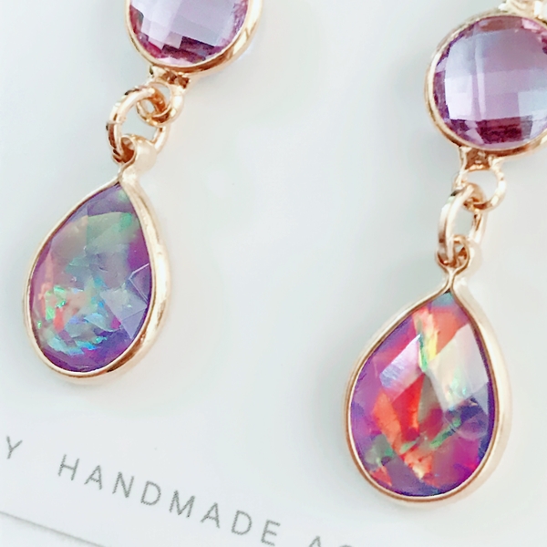 Violet earrings and earrings invisible gift annive
