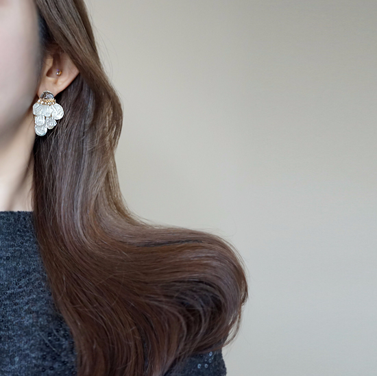 Freshwater pearl wedding earrings silver fancy fem