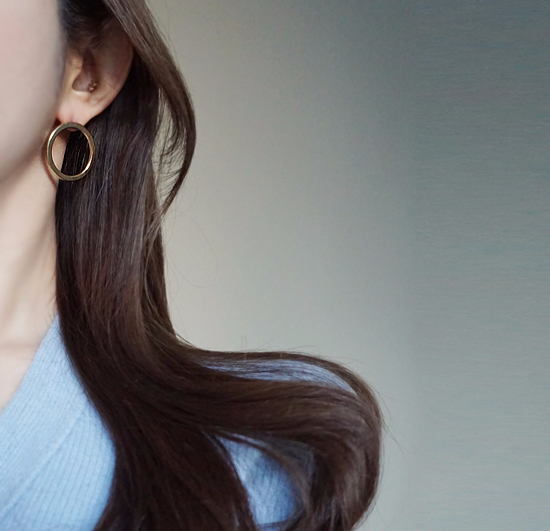 Modern Ring Earrings Silver Circle Simple Daily