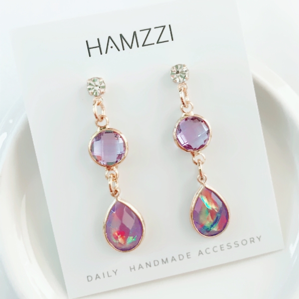 Violet earrings and earrings invisible gift annive