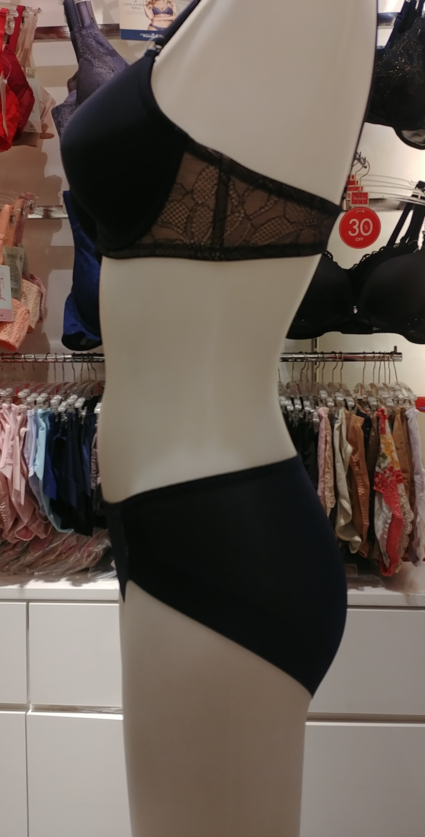 Triumph Navy Solid front side panel wing bra NY TW