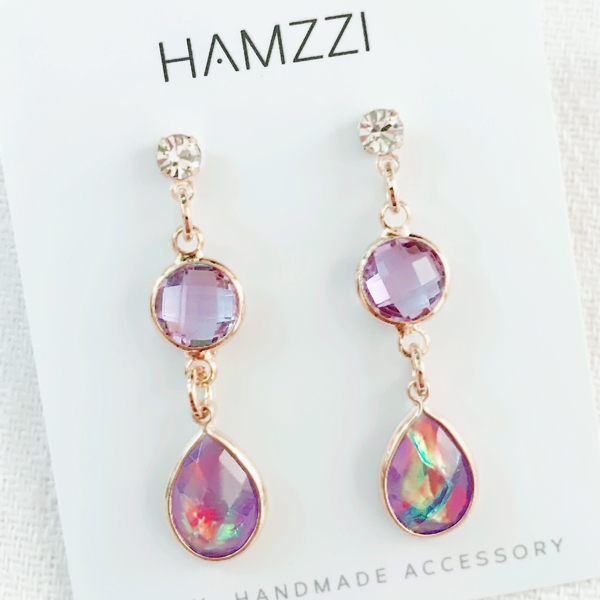 Violet earrings and earrings invisible gift annive