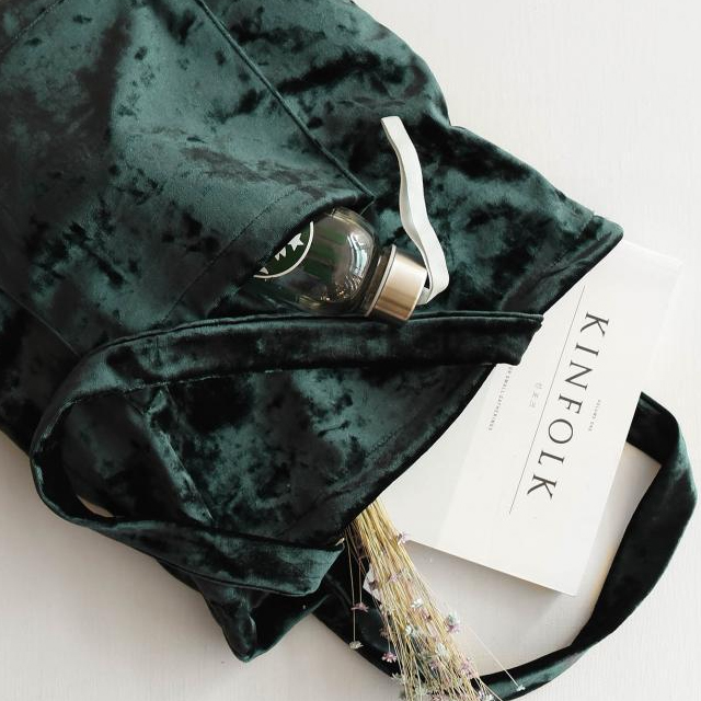TOTE ECO SHOPPING TRAVEL Green Velor Eco Bag Black