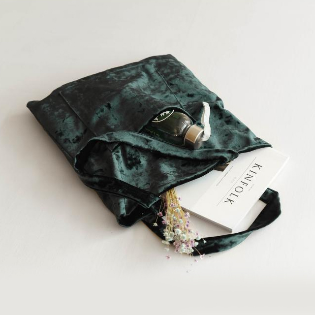 TOTE ECO SHOPPING TRAVEL Green Velor Eco Bag Black