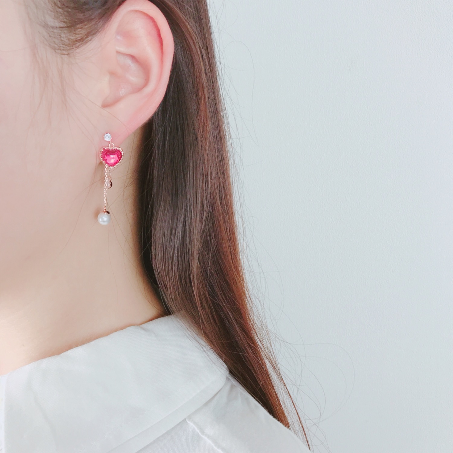Heart Moonstone Drop Earring Cubic Sailor Door 20 