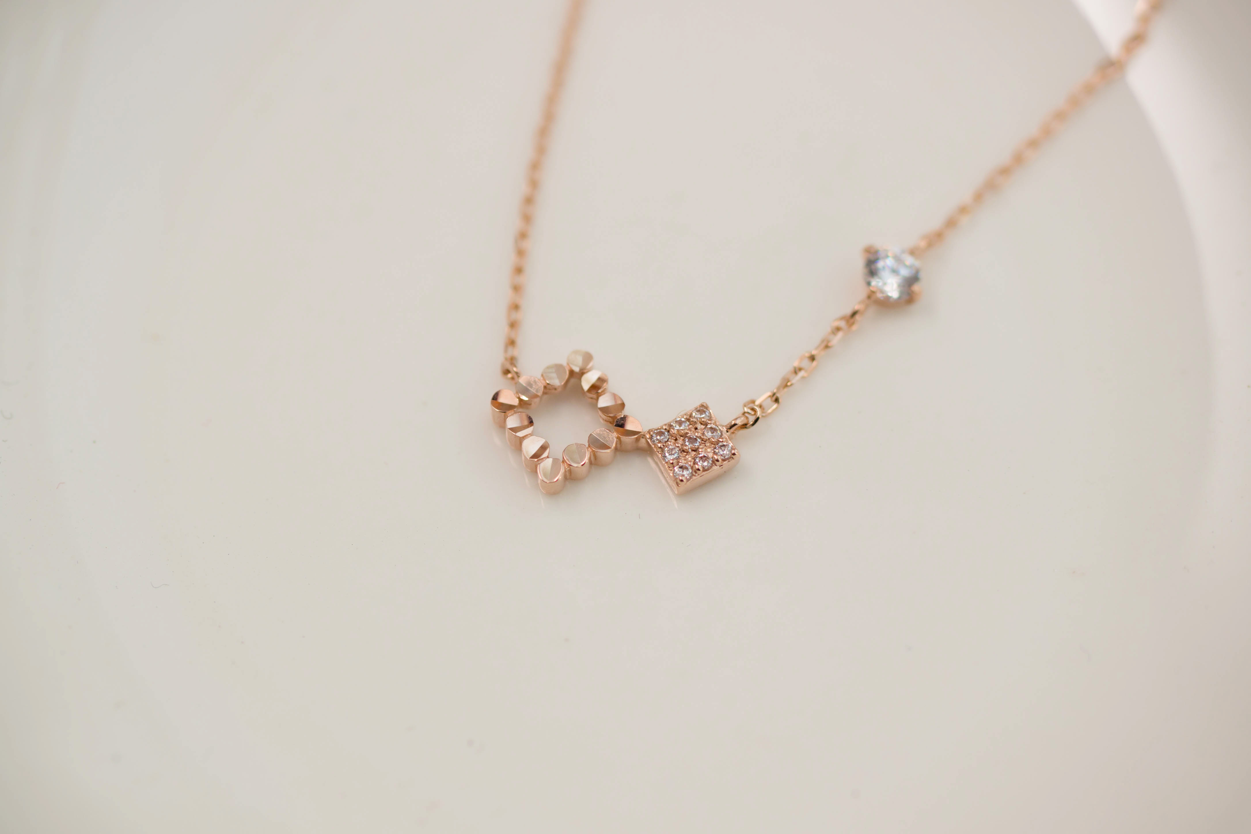 14k Square Necklace 14K Women 20s Simple 14k Anniv