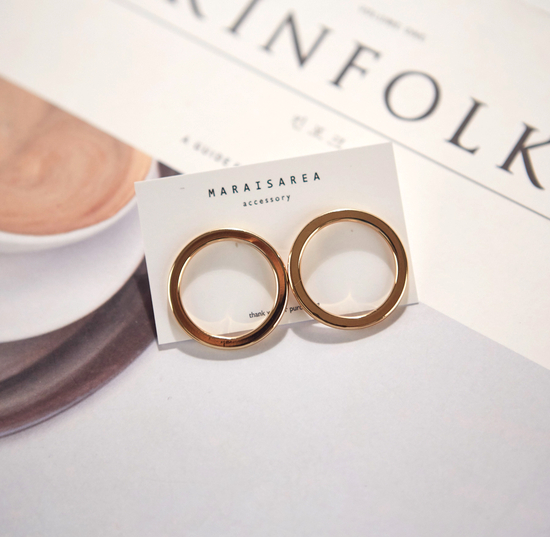 Modern Ring Earrings Silver Circle Simple Daily