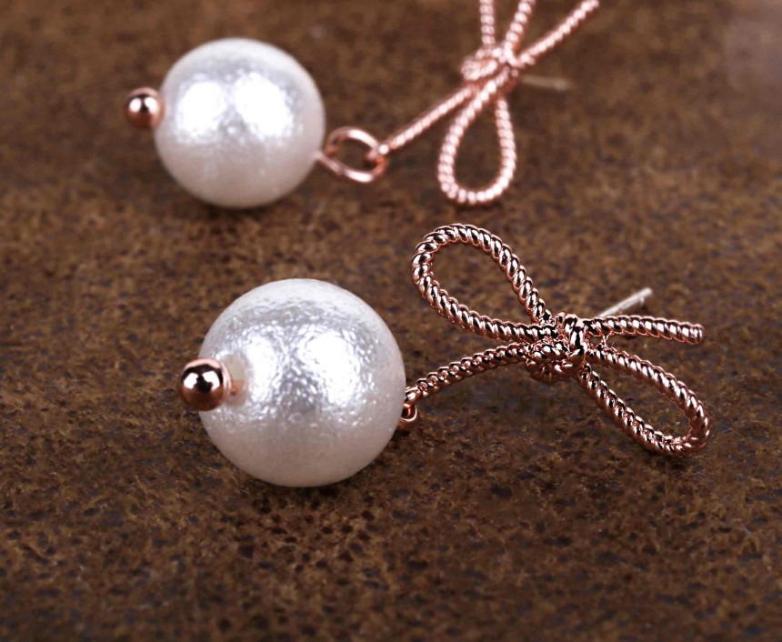 Volare Ribbon Pearl Foam Earring SPE306 Tasteful, 