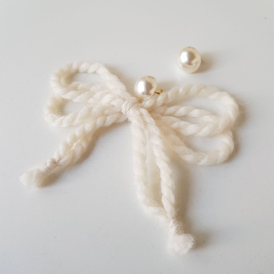 Nat Pearl Ribbon Uncut Drop Earrings 4color Unbala