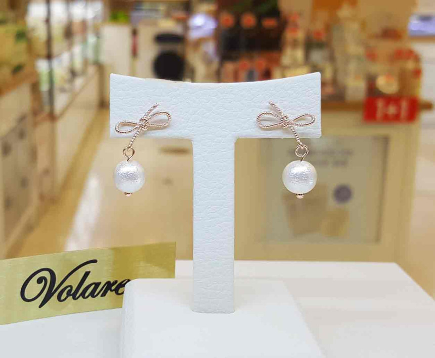 Volare Ribbon Pearl Foam Earring SPE306 Tasteful, 