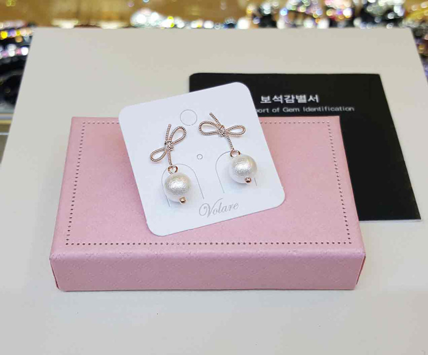 Volare Ribbon Pearl Foam Earring SPE306 Tasteful, 