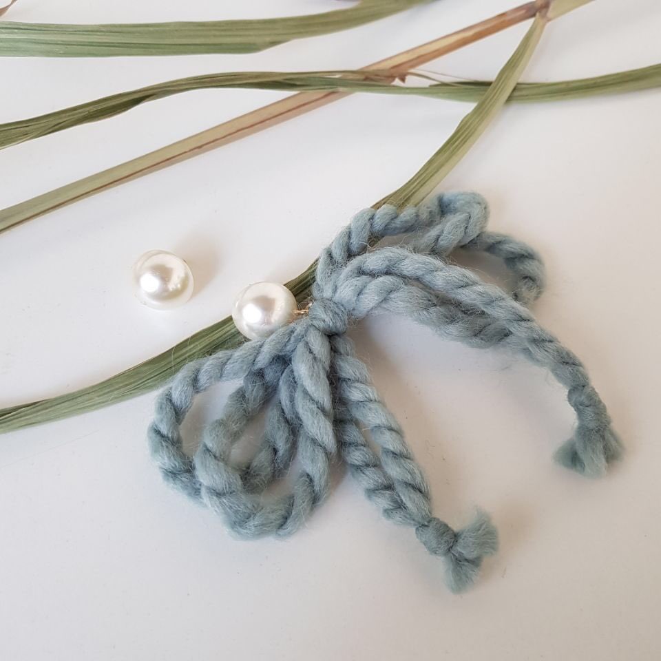 Nat Pearl Ribbon Uncut Drop Earrings 4color Unbala