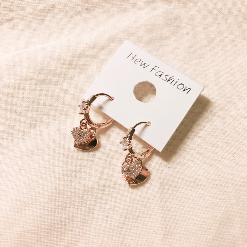 Lucerne Two-Heart One-Touch Earrings LKJ0983