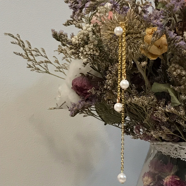 Unfilled Pearl Drop Earrings Date Look Wedding Cod