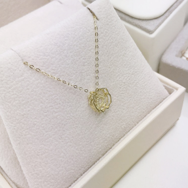 Rose necklace simple 14K daily Christmas gift 20 M