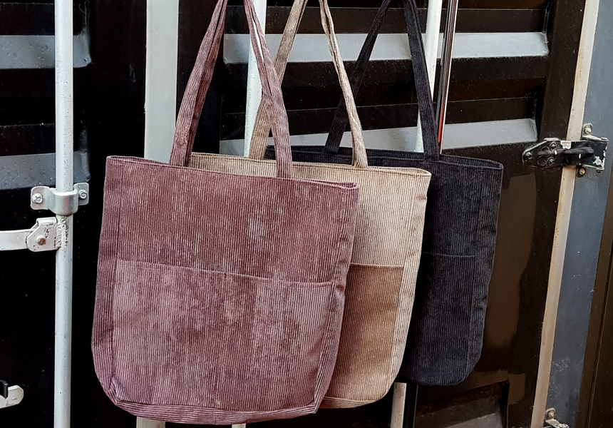 TOTE ECO SHOPPING TRAVEL corduroy corduroy eco bag