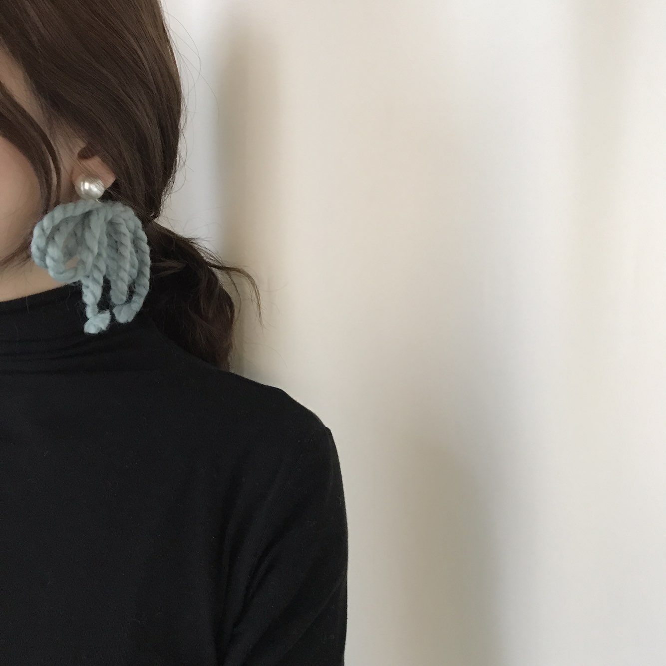 Nat Pearl Ribbon Uncut Drop Earrings 4color Unbala