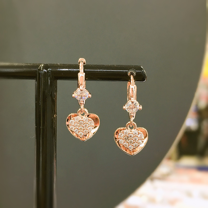 Lucerne Two-Heart One-Touch Earrings LKJ0983