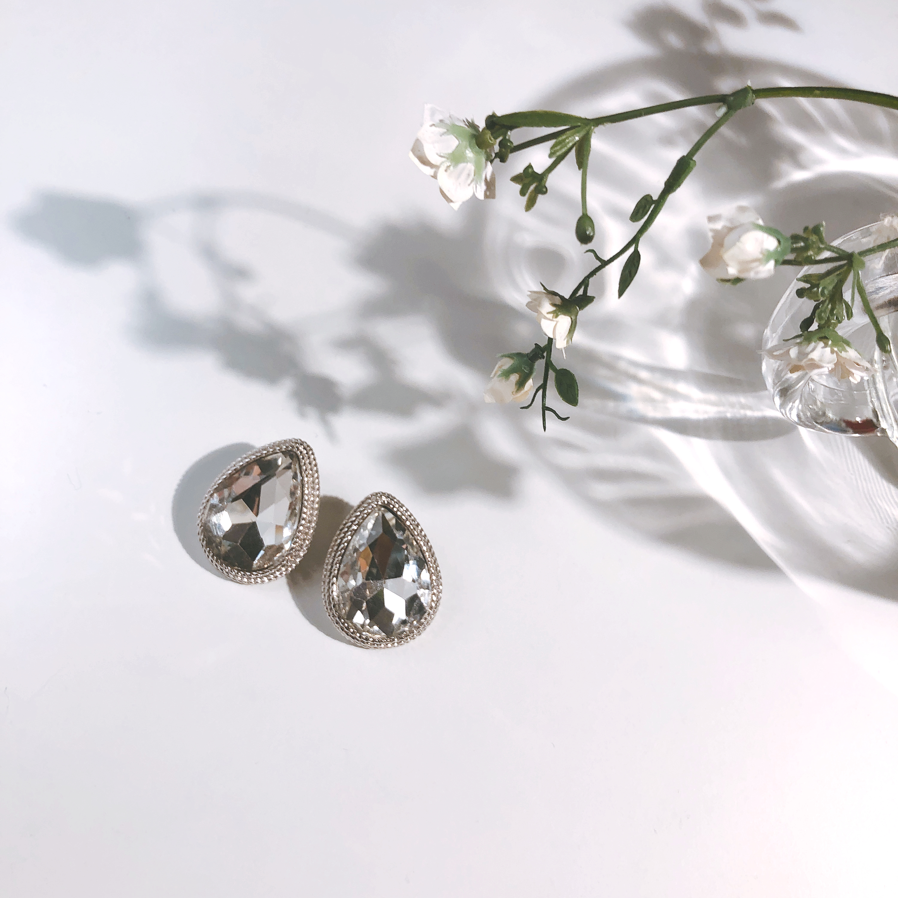 Water Drop Cubic Bold Earrings Drop No Allergies E