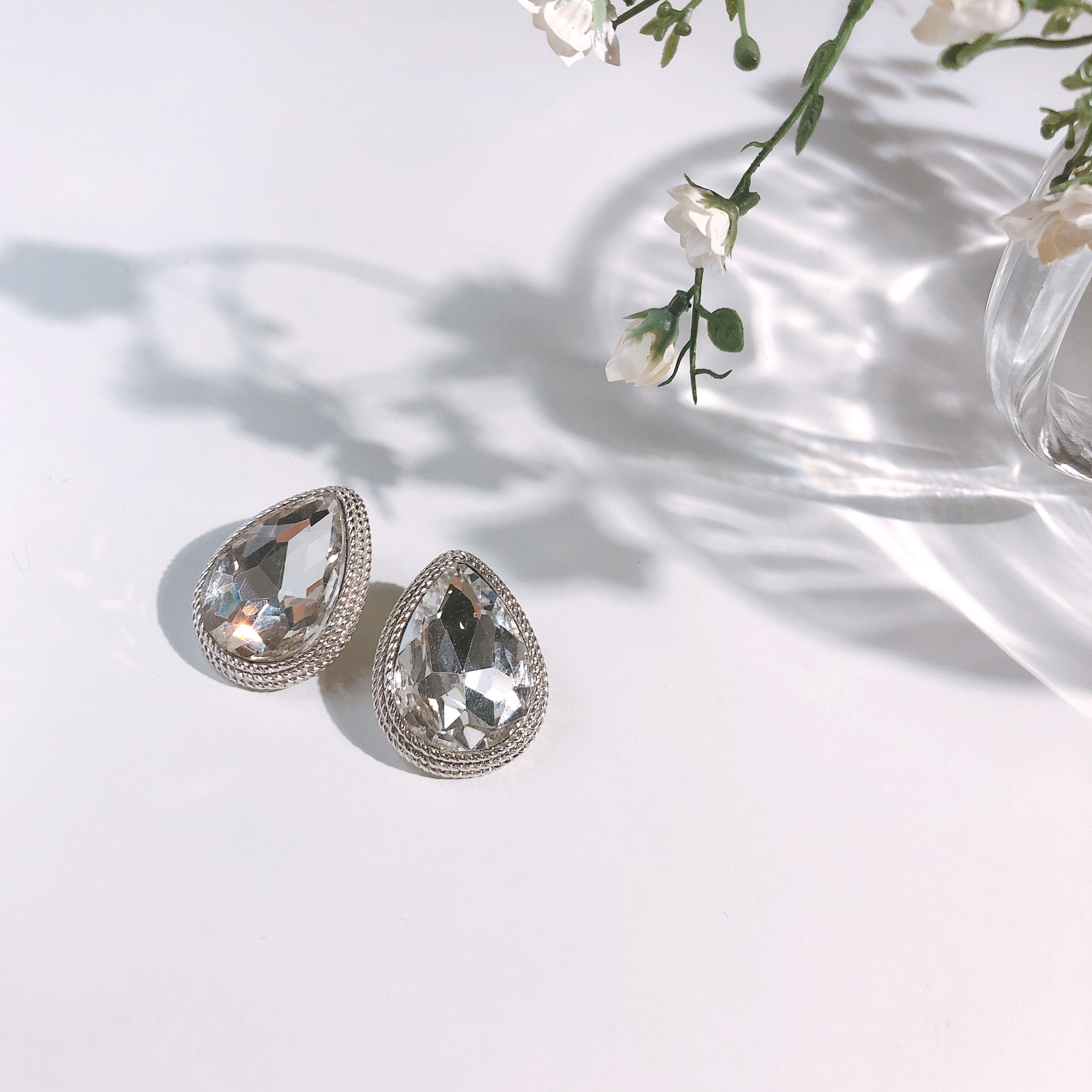 Water Drop Cubic Bold Earrings Drop No Allergies E