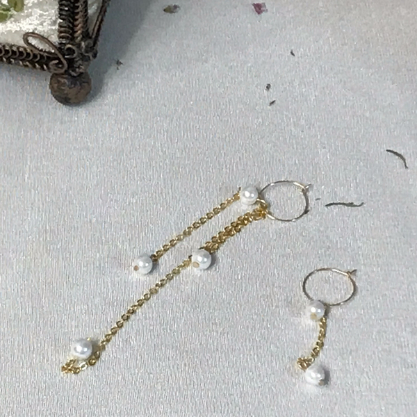 Unfilled Pearl Drop Earrings Date Look Wedding Cod