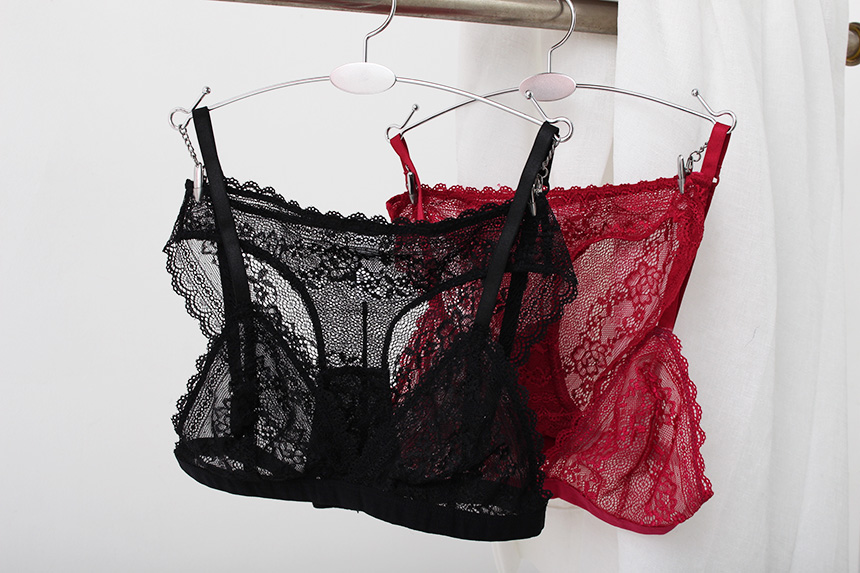 Single-ply Brainowire Lace Underwear Set Wave Ladi