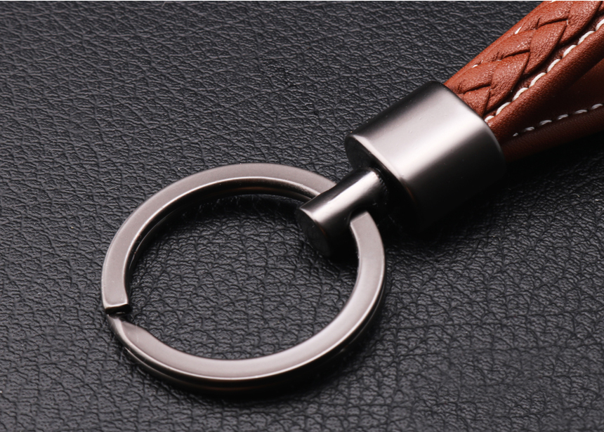 Initial Engraved Leather Keychain Car Keyring Clas