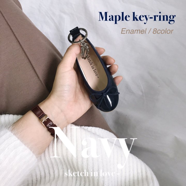 Mini Flat Shoes Key Ring Key Holder Bag Thong Oak 