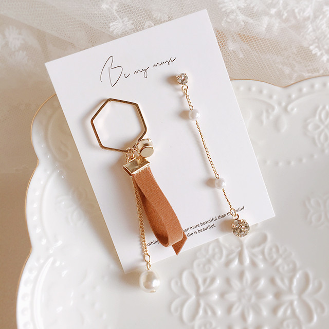 Velvet bootie drop earrings 4 color winter