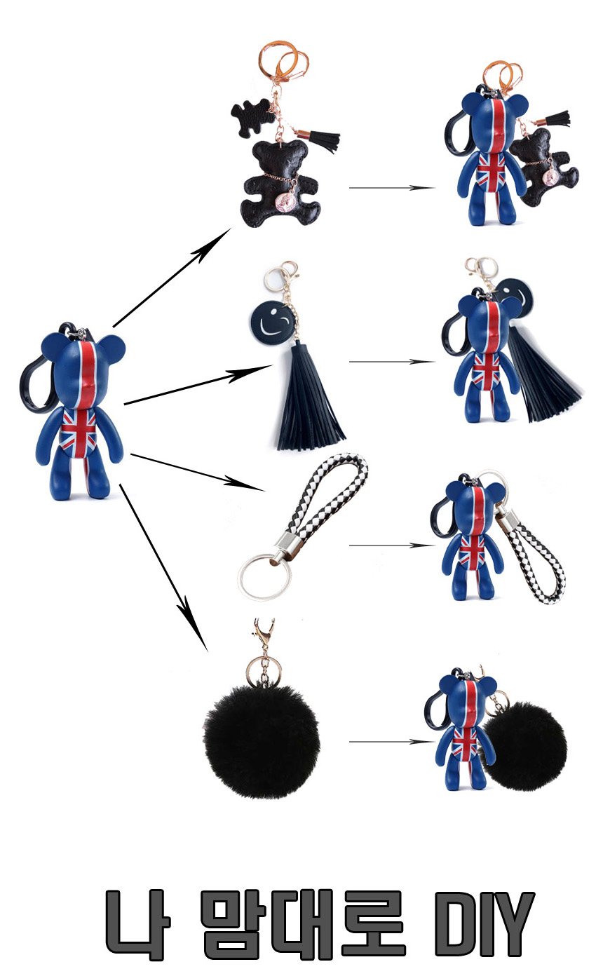 Popo Becky Bear Bear Key Holder Bezel Key Chain St